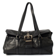 Picture of Prada Shoulder Bag Buckle Tote  in Black, Leather
