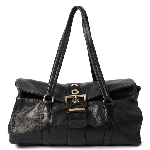 Picture of Prada Shoulder Bag Buckle Tote  in Black, Leather