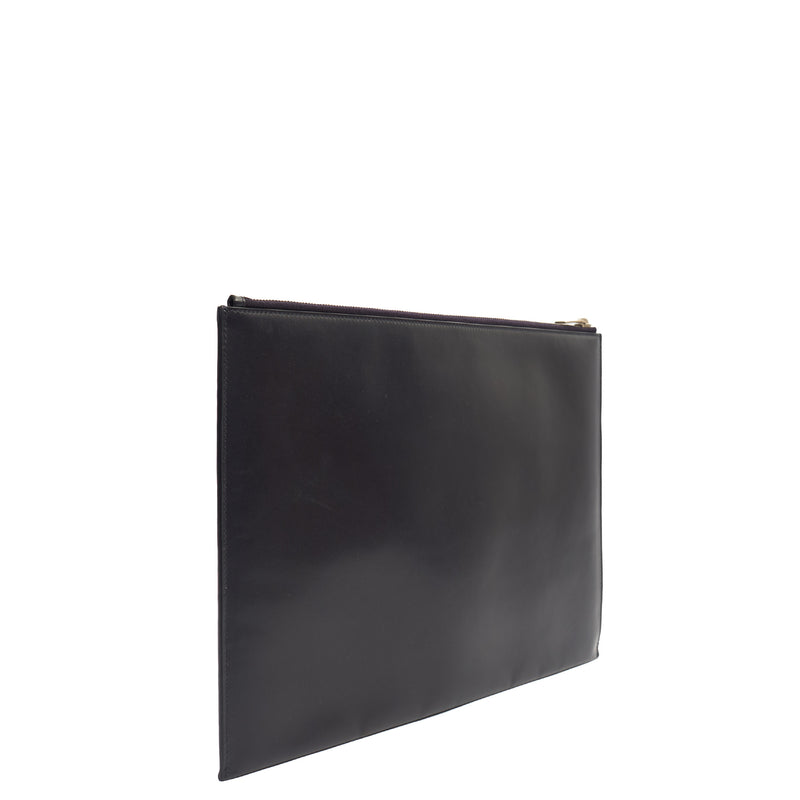 Picture of Saint Laurent Clutch Zipped Pouch in Blue, Calfskin Leather