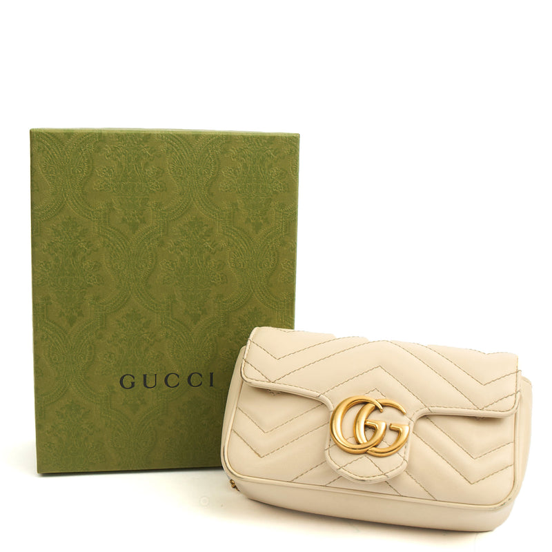 Picture of Gucci Cross Body Marmont Shoulder Flap Bag - Super Mini in Neutral, Leather