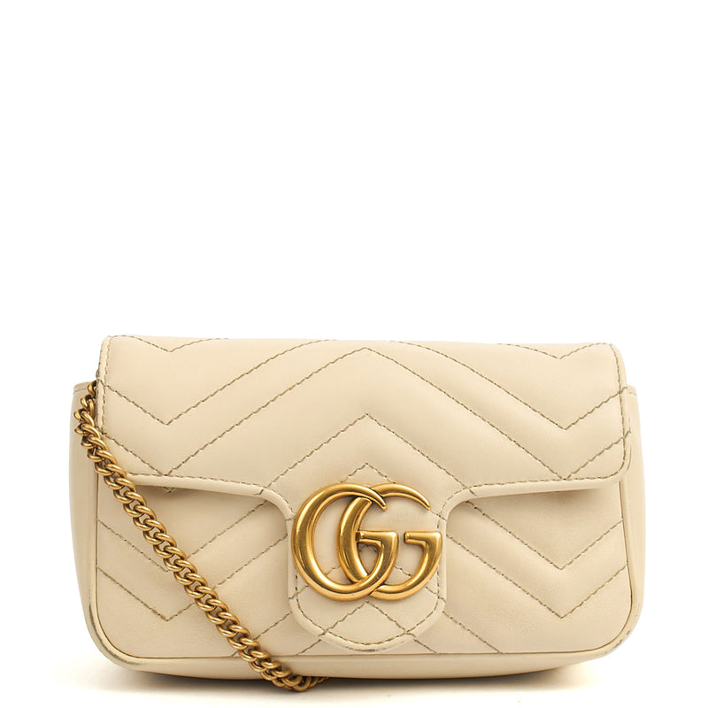 Picture of Gucci Cross Body Marmont Shoulder Flap Bag - Super Mini in Neutral, Leather