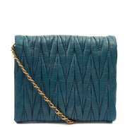 Picture of Miu Miu Cross Body Matelasse Crossbody in Blue, Leather