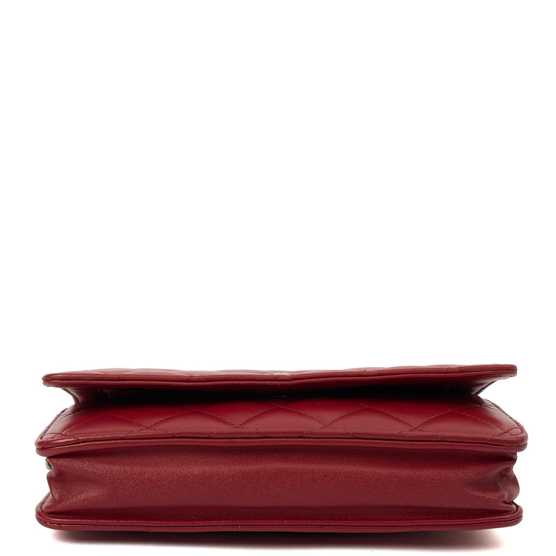 Picture of Chanel Cross Body Wallet on Chain in Red, Lambskin Leather