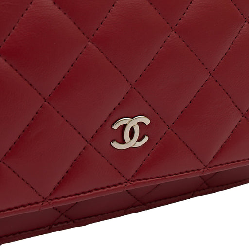 Picture of Chanel Cross Body Wallet on Chain in Red, Lambskin Leather
