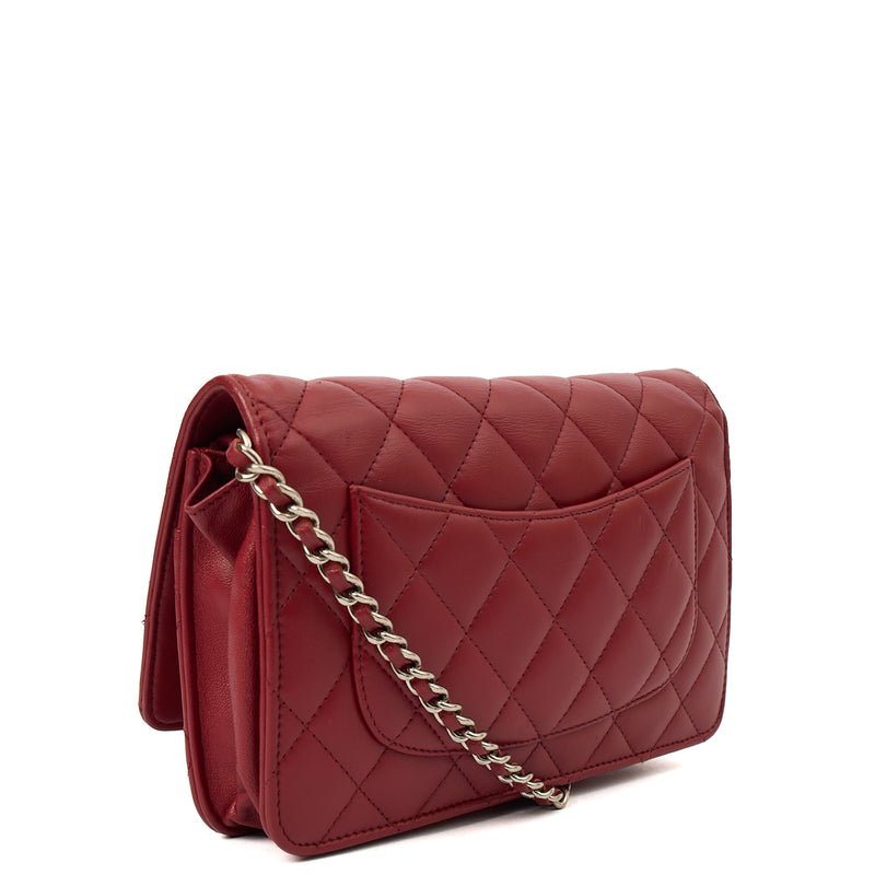Picture of Chanel Cross Body Wallet on Chain in Red, Lambskin Leather