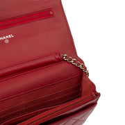 Picture of Chanel Cross Body Wallet on Chain in Red, Lambskin Leather