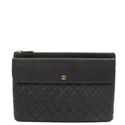 Picture of Chanel Clutch Pouch in Black, Caviar Leather