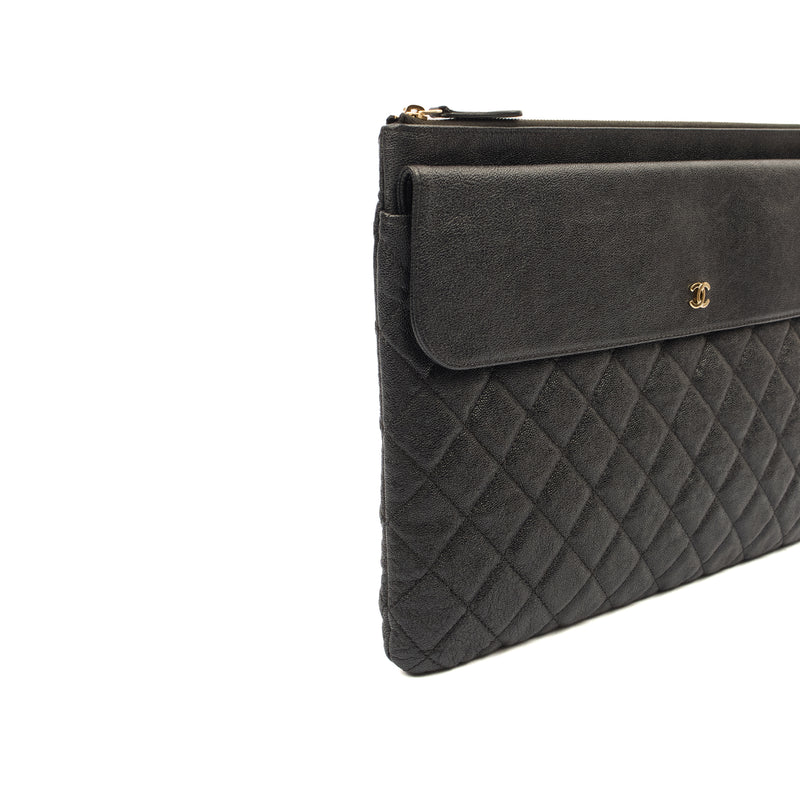 Picture of Chanel Clutch Pouch in Black, Caviar Leather