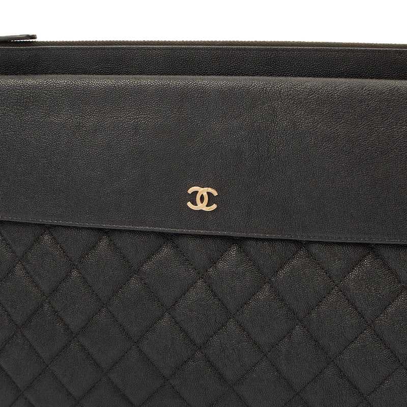 Picture of Chanel Clutch Pouch in Black, Caviar Leather