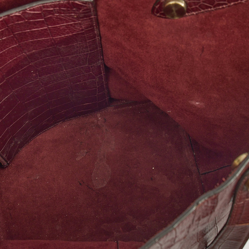 Picture of Mulberry Tote Kite Tote in Oxblood, Exotic Effect Leather
