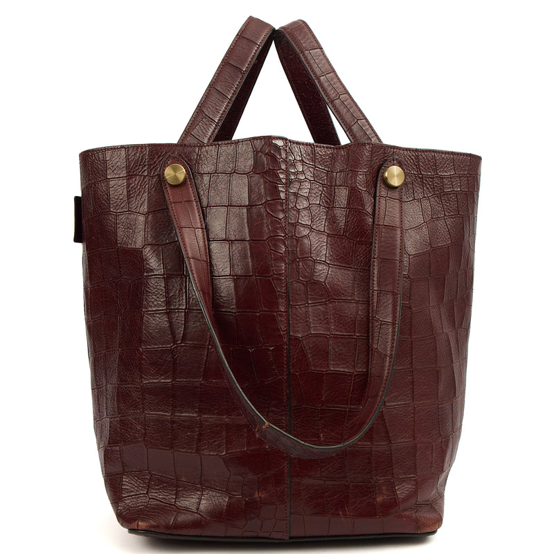 Picture of Mulberry Tote Kite Tote in Oxblood, Exotic Effect Leather
