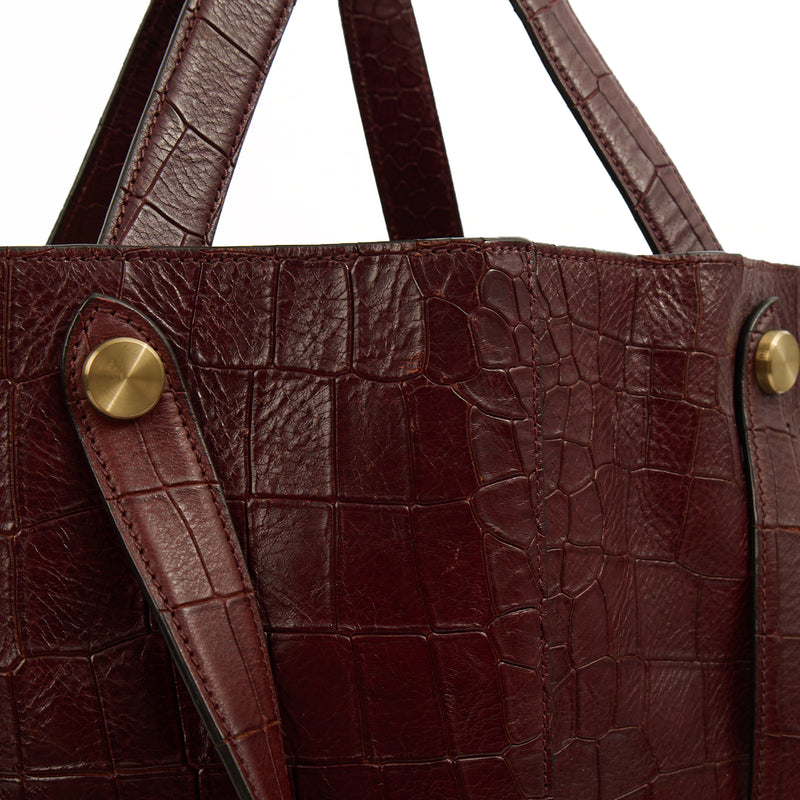Picture of Mulberry Tote Kite Tote in Oxblood, Exotic Effect Leather