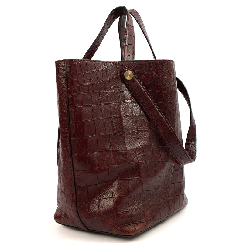 Picture of Mulberry Tote Kite Tote in Oxblood, Exotic Effect Leather