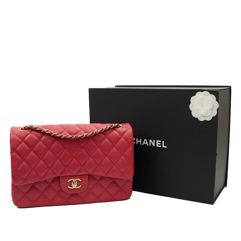 Picture of Chanel Shoulder Bag Classic Double Flap - Large in Pink, Caviar Leather