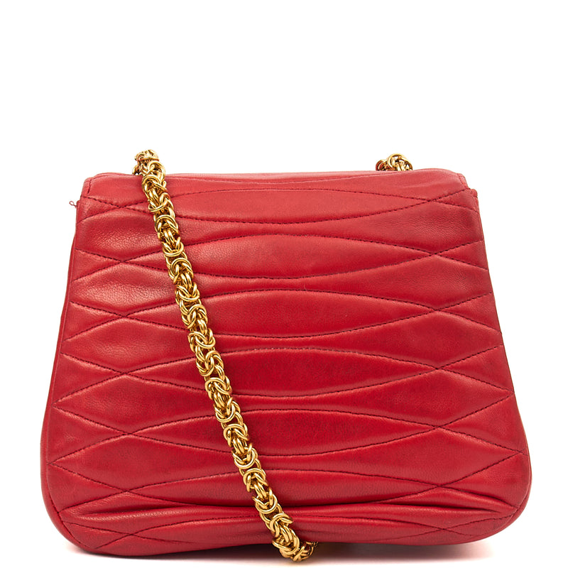 Picture of Chanel Cross Body Vintage Flap Bag  in Red, Lambskin Leather