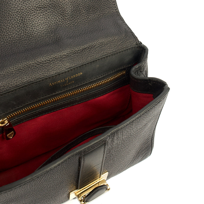 Picture of Aspinal of London Cross Body Lottie in Black, Leather