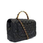 Picture of Chanel Top Handle Flap Bag With Top Handle in Black, Calfskin Leather