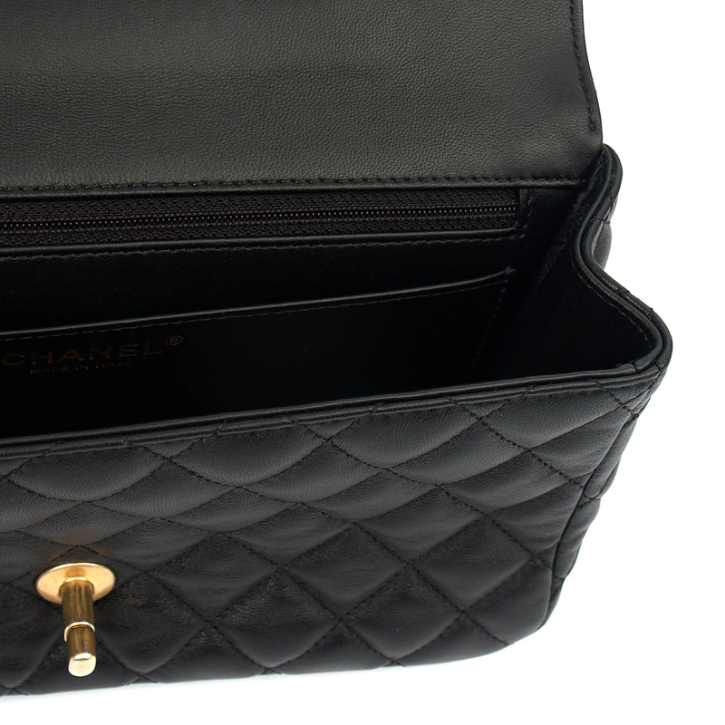 Picture of Chanel Top Handle Flap Bag With Top Handle in Black, Calfskin Leather