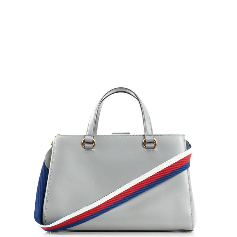 Picture of Gucci Tote Sylvie Top Handle Bag in Dusty Grey, Leather