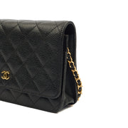 Picture of Chanel Cross Body Wallet on Chain in Black, Caviar Leather