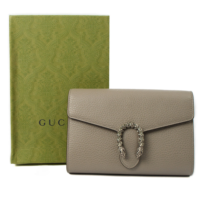 Picture of Gucci Cross Body Dionysus Chain Wallet in Grey, Leather