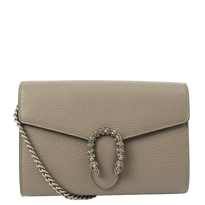 Picture of Gucci Cross Body Dionysus Chain Wallet in Grey, Leather