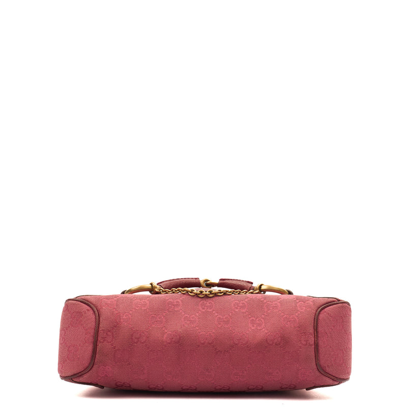 Picture of Gucci Shoulder Bag Horsebit Chain Shoulder Bag in Pink, GG Canvas