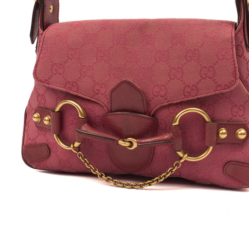 Picture of Gucci Shoulder Bag Horsebit Chain Shoulder Bag in Pink, GG Canvas