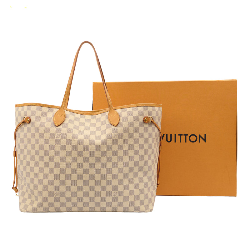 Picture of Louis Vuitton Tote Neverfull MM in Damier Azur, Canvas