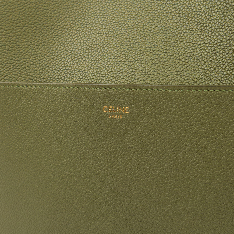 Picture of Celine Tote Sangle Seau in Green, Box Calfskin