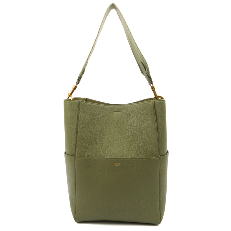 Picture of Celine Tote Sangle Seau in Green, Box Calfskin