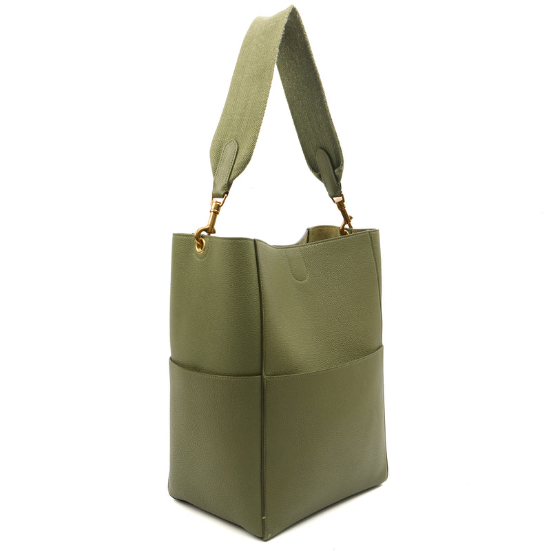 Picture of Celine Tote Sangle Seau in Green, Box Calfskin