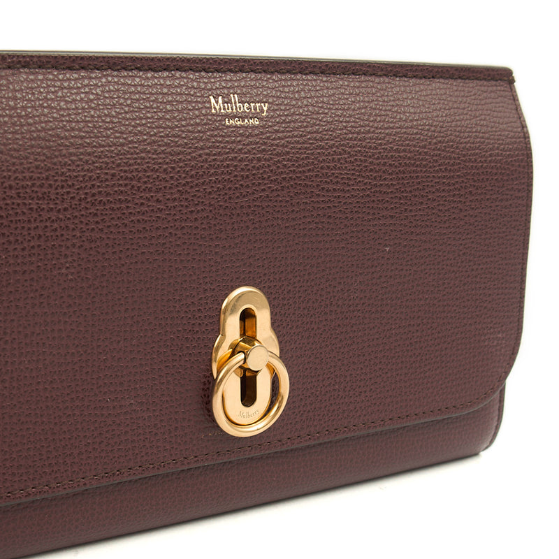 Picture of Mulberry Wallet Amberley Clutch in Oxblood, Calfskin Leather