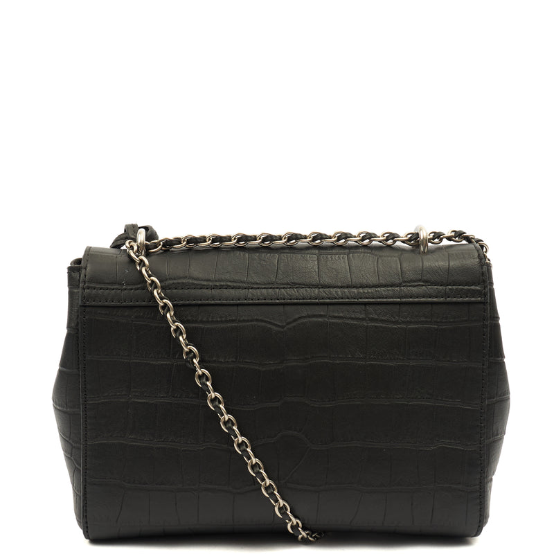 Picture of Mulberry Cross Body Lily in Black, Exotic Effect Leather