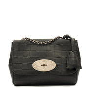 Picture of Mulberry Cross Body Lily in Black, Exotic Effect Leather
