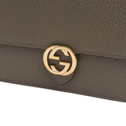 Picture of Gucci Cross Body Dollar Interlocking GG Wallet On Chain in Grey, Leather