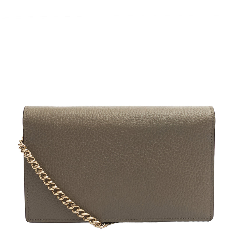 Picture of Gucci Cross Body Dollar Interlocking GG Wallet On Chain in Grey, Leather