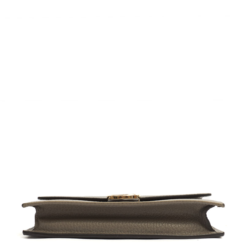 Picture of Gucci Cross Body Dollar Interlocking GG Wallet On Chain in Grey, Leather
