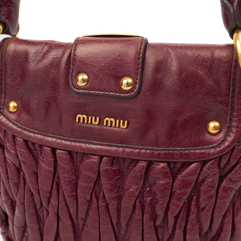 Picture of Miu Miu Shoulder Bag Coffer Shoulder Bag  in Purple, Leather