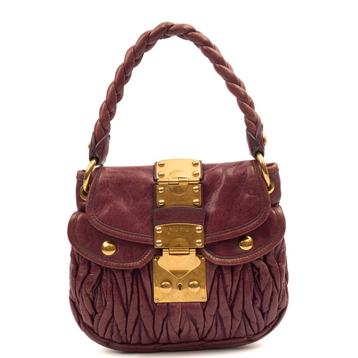 Picture of Miu Miu Shoulder Bag Coffer Shoulder Bag  in Purple, Leather