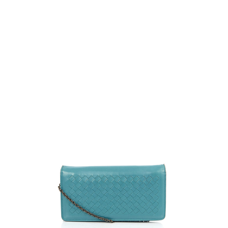 Picture of Bottega Veneta Cross Body Intrecciato Crossbody in Blue, Intrecciato Nappa