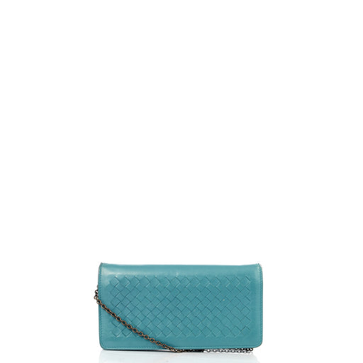 Picture of Bottega Veneta Cross Body Intrecciato Crossbody in Blue, Intrecciato Nappa