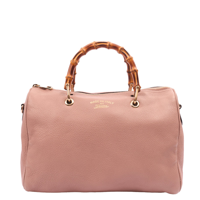 Picture of Gucci Top Handle Bamboo Shopper  in Pink, Leather