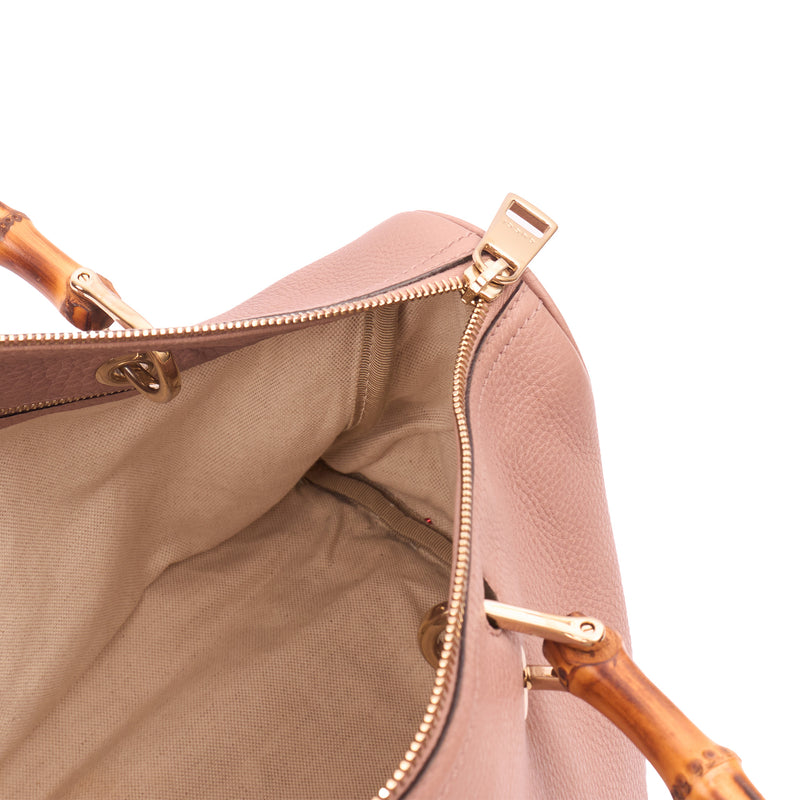 Picture of Gucci Top Handle Bamboo Shopper  in Pink, Leather