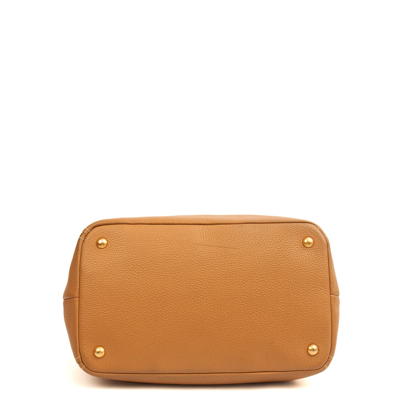 Picture of Prada Tote Vitello Daino Tote in Neutral, Calfskin