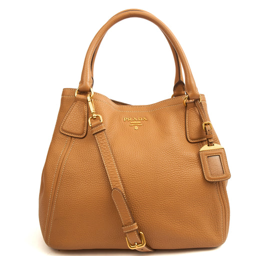 Picture of Prada Tote Vitello Daino Tote in Neutral, Calfskin