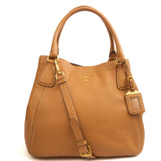 Picture of Prada Tote Vitello Daino Tote in Neutral, Calfskin