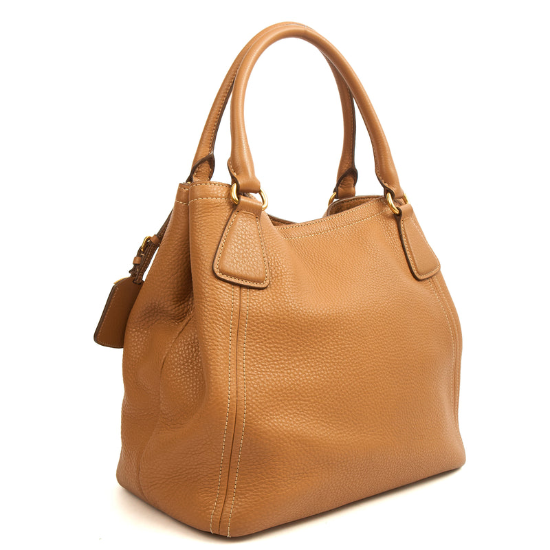 Picture of Prada Tote Vitello Daino Tote in Neutral, Calfskin
