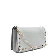 Picture of Valentino Cross Body Rockstud Crossbody Bag - Small in Grey, Calfskin