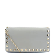 Picture of Valentino Cross Body Rockstud Crossbody Bag - Small in Grey, Calfskin